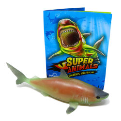 DeAgostini Super Animals - Sharks Edition - Sammelfigur Hai - Figur 9. Silberspitzenhai (Leuchtet - Stretchy)