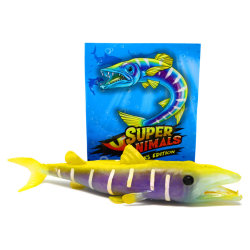 DeAgostini Super Animals - Sharks Edition - Sammelfigur Hai - Figur 10. Gelbschwanzbarrakuda (Leuchtet - Stretchy)