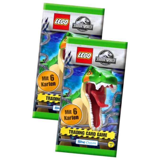 Lego Jurassic World 3 Karten - Sammelkarten Trading Cards (2023) - 2 Booster Sammelkarten
