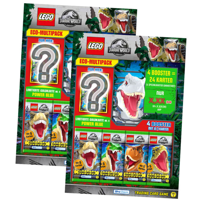 Lego Jurassic World 3 Karten - Sammelkarten Trading Cards (2023) - 2 Multipack Sammelkarten