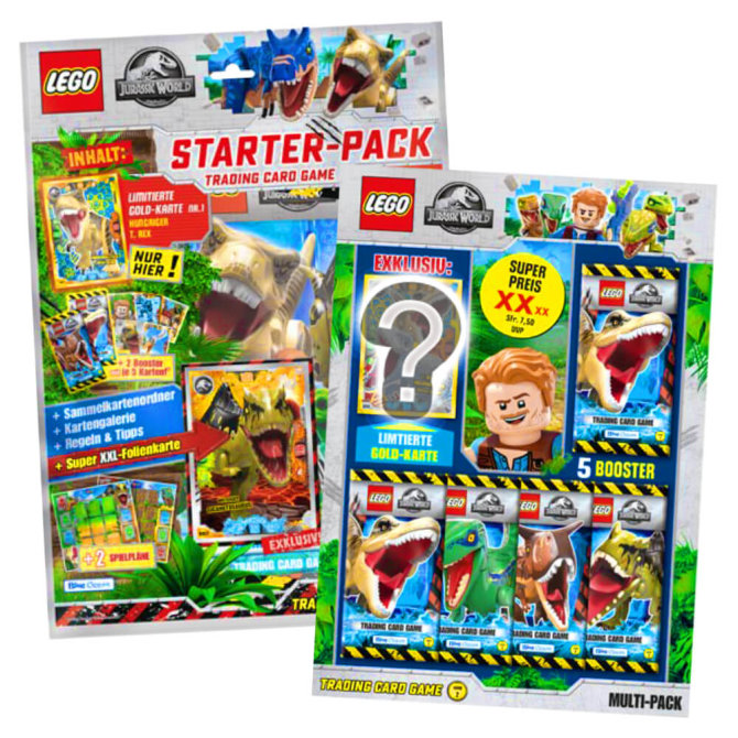 Lego Jurassic World 2 Karten - Sammelkarten Trading Cards (2022) - 1 Starter + 1 Multipack