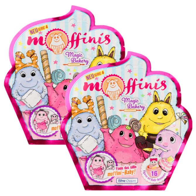Blue Ocean Moffinis Sammelfiguren Serie 4 - Moffini Muffin Monster - 2 Tüten