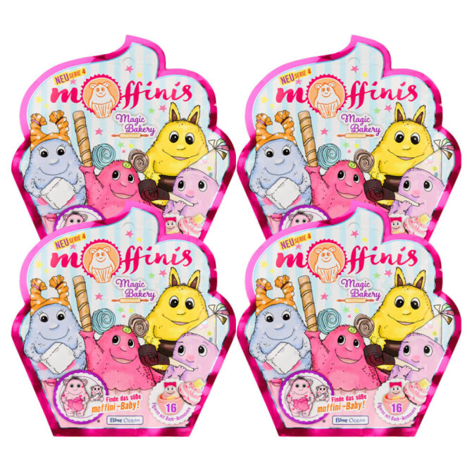 Blue Ocean Moffinis Sammelfiguren Serie 4 - Moffini Muffin Monster - 4 Tüten