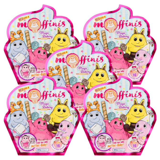 Blue Ocean Moffinis Sammelfiguren Serie 4 - Moffini Muffin Monster - 5 Tüten
