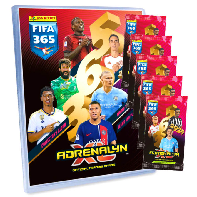 Panini Fifa 365 Karten 2024 - Trading Cards - 1 Sammelmappe + 5 Booster Sammelkarten