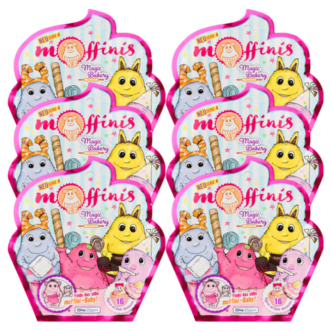 Blue Ocean Moffinis Sammelfiguren Serie 4 - Moffini Muffin Monster - 6 Tüten