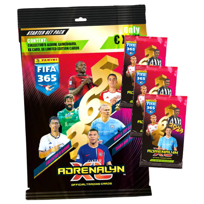 Panini Fifa 365 Karten 2024 - Trading Cards - 1 Starter + 3 Booster Sammelkarten