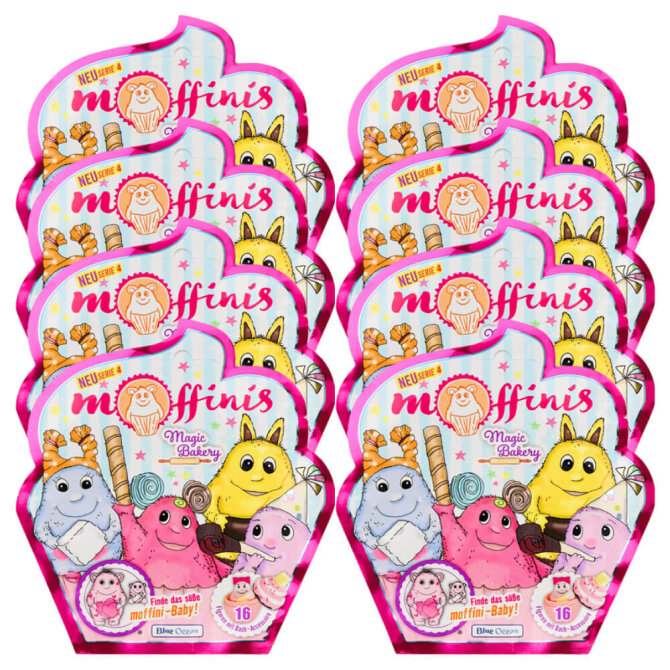 Blue Ocean Moffinis Sammelfiguren Serie 4 - Moffini Muffin Monster - 8 Tüten