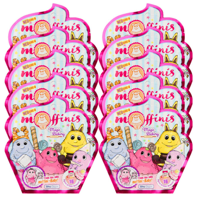 Blue Ocean Moffinis Sammelfiguren Serie 4 - Moffini Muffin Monster - 10 Tüten