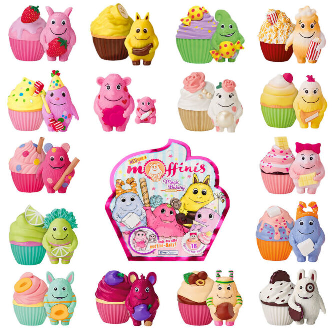 Blue Ocean Moffinis Sammelfiguren Serie 4 - Moffini Muffin Monster - Alle 16 Figuren