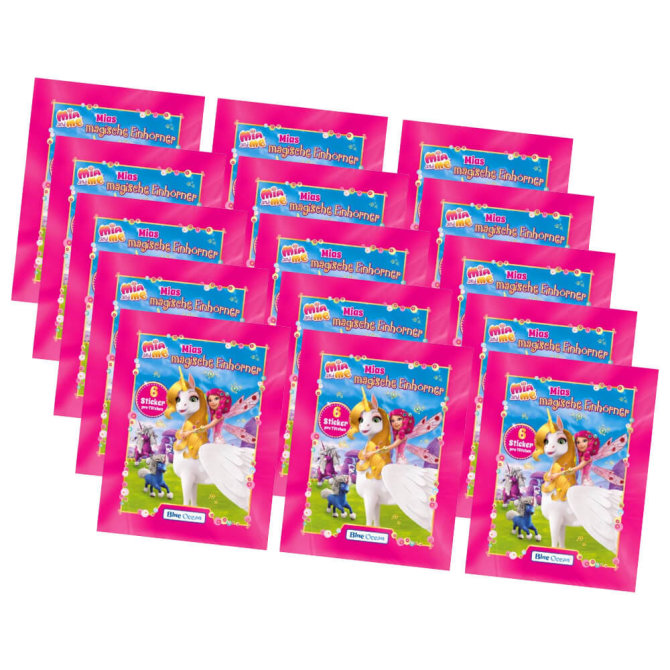 Mia and Me Sticker - Mias magische Einhörner 2023 - 15 Tüten Sammelsticker