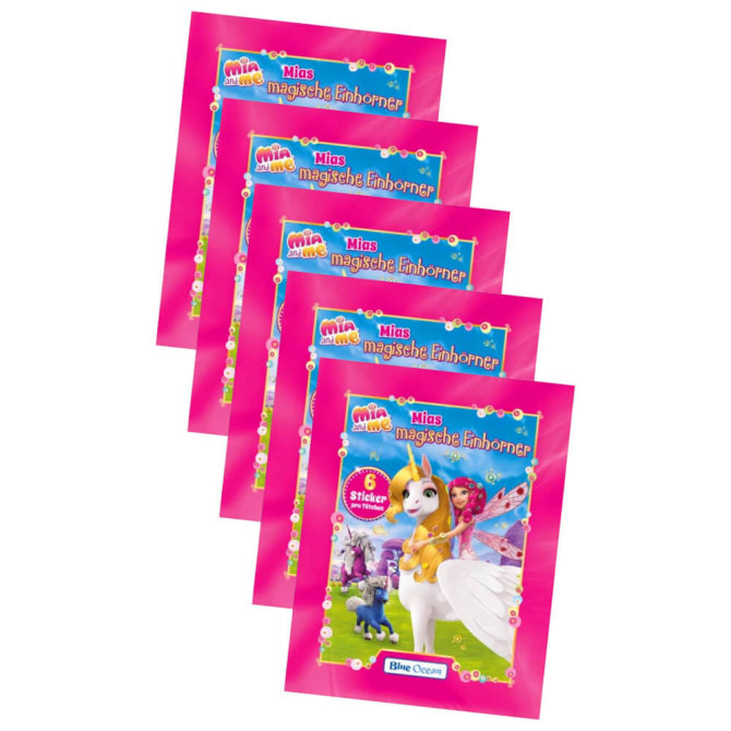 Mia and Me Sticker - Mias magische Einhörner 2023 - 5 Tüten Sammelsticker
