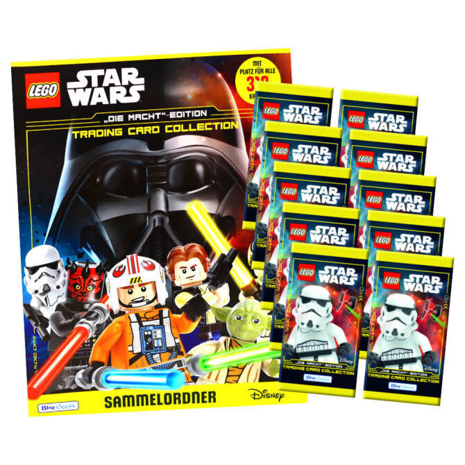 Lego Star Wars Karten Trading Cards Serie 4 - Die Macht Sammelkarten (2023) - 1 Sammelmappe + 10 Booster
