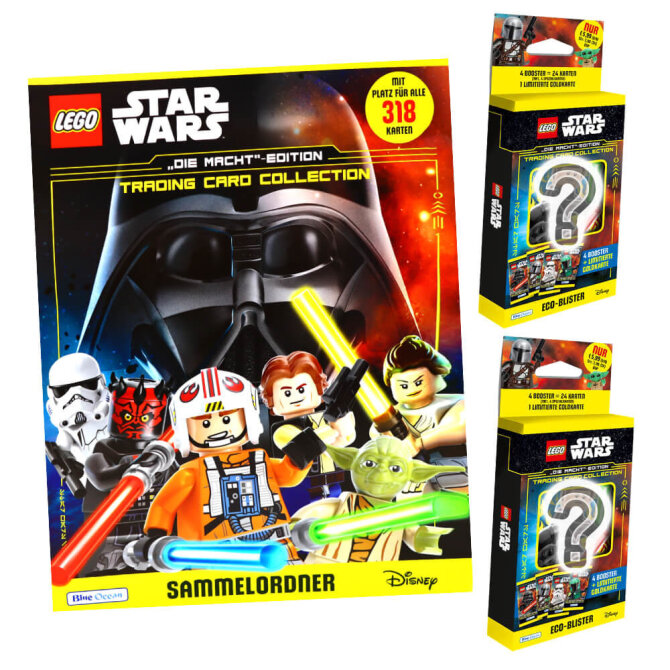 Lego Star Wars Karten Trading Cards Serie 4 - Die Macht Sammelkarten (2023) - 1 Sammelmappe + 2 Blister