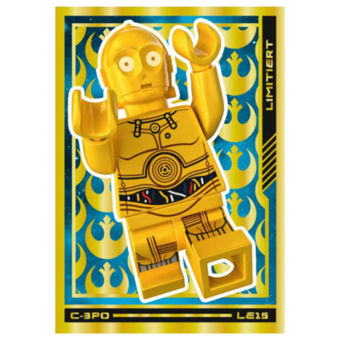 Lego Star Wars Karten Trading Cards Serie 4 - Die Macht Sammelkarten (2023) - Gold Karte LE15
