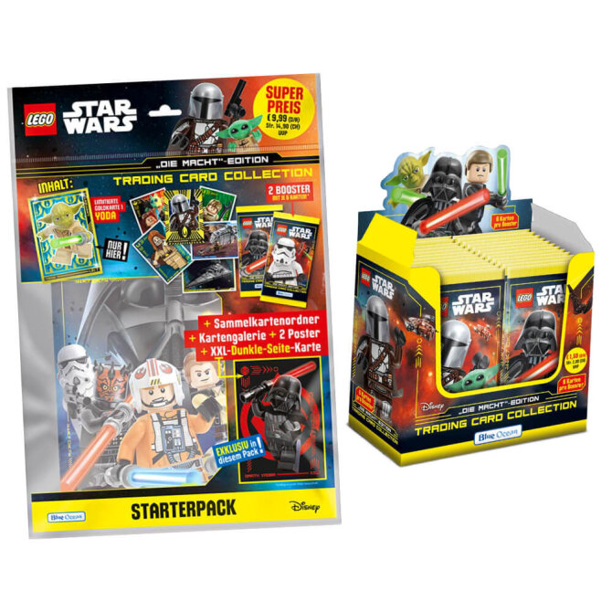 Lego Star Wars Karten Trading Cards Serie 4 - Die Macht Sammelkarten (2023) - 1 Starter + 1 Display