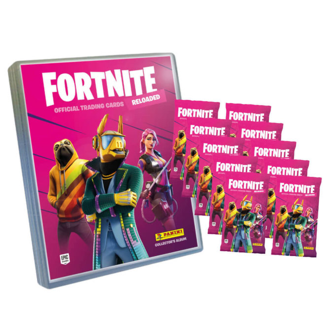 Fortnite Trading Cards Reloaded Serie 2 (2020) Sammelkarten - 1 Sammelmappe + 10 Booster