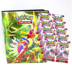 Pokemon Karten Karmesin & Purpur - Entwicklung in Paldea - 1 Mappe + 10 Booster Sammelkarten