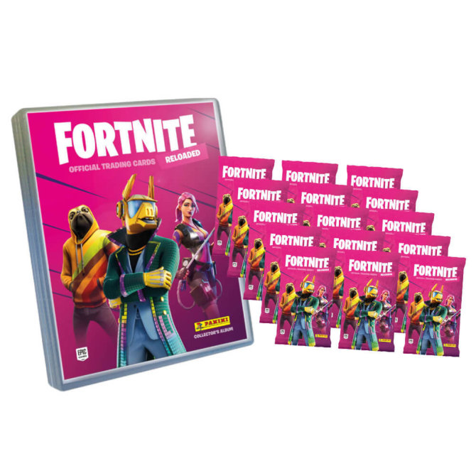 Fortnite Trading Cards Reloaded Serie 2 (2020) Sammelkarten - 1 Sammelmappe + 15 Booster