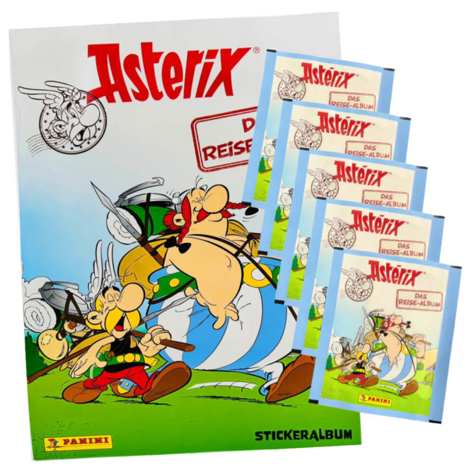 Panini Asterix Sticker - Reisealbum Sammelsticker (2023) - 1 Album + 5 Tüten