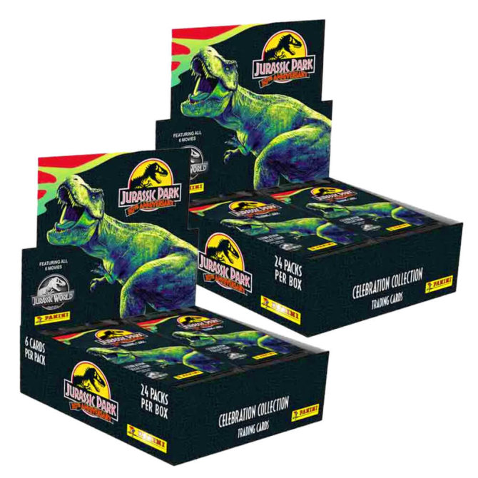 Panini Jurassic Park Karten - 30TH Anniversary Trading Cards (2023) - 2 Display Sammelkarten