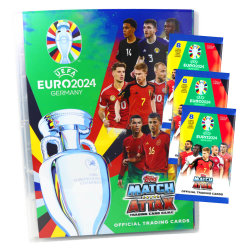 Topps UEFA EURO 2024 Germany Match Attax Karten - EM Sammelkarten - 1 Mappe + 3 Booster