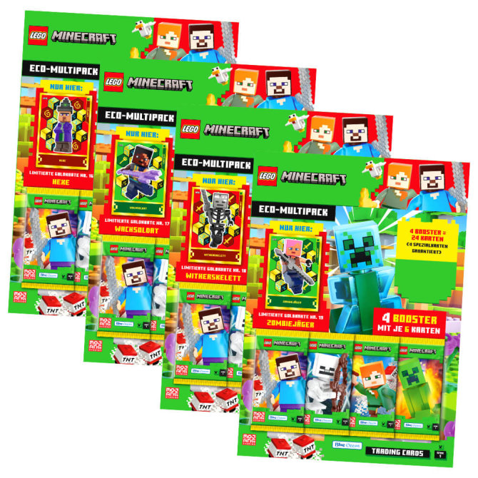 Lego Minecraft Karten Serie 1 - Sammelkarten Trading Cards (2024) - Alle 4 Multipack