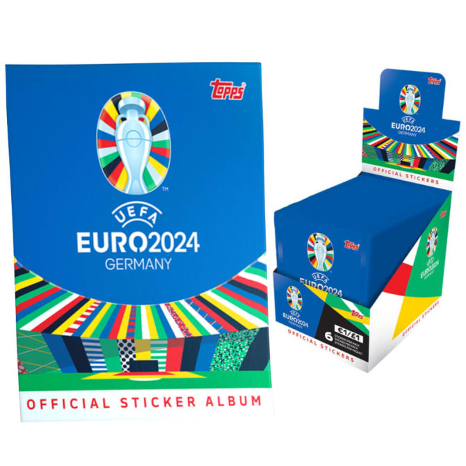 Topps UEFA EURO 2024 Sticker - Fußball EM Sammelsticker - 1 Album + 1 Display