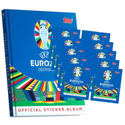 Topps UEFA EURO 2024 Sticker - Fußball EM Sammelsticker - 1 Hardcover Album + 10 Tüten