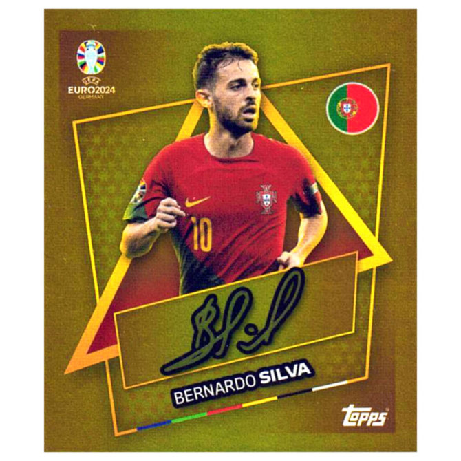 Topps UEFA EURO 2024 Fußball EM Sammelsticker - Gold Signature Sticker - Bernardo Silva